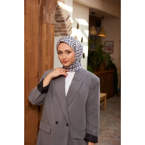 Geo Trefoil Soft Eşarp Gümüş Pembe 1159-04