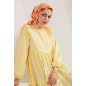 Relax Geometrik Ala Soft Eşarp Toz Pembe 1139-08