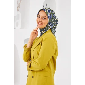 Relax Geometrik Trapz Soft Eşarp Koyu Yeşil 1144-02