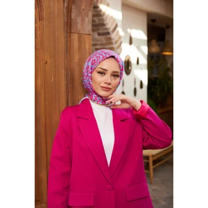 Geo Trefoil Soft Eşarp Koyu Pembe 1159-05