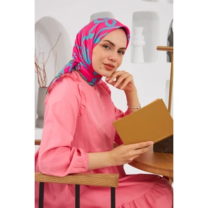 Relax Geometrik Line Soft Eşarp Menekşe Pembe 1145-10