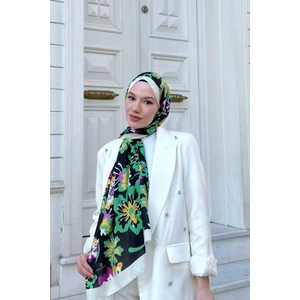 Nature Frezya Soft Şal Siyah Yeşil 3038-12