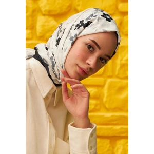 Amelia Desenli Pamuk Şal Siyah Beyaz 3025-06
