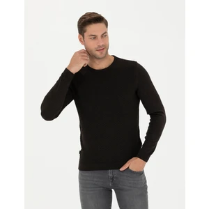 Pierre Cardin Erkek Kahverengi Slim Fit Bisiklet Yaka Triko Kazak 50281819-VR029