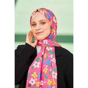 Amelia Desenli Pamuk Şal Fuşya 3025-09