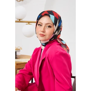 Relax Geometrik Ala Soft Eşarp Kırmızı 1139-18