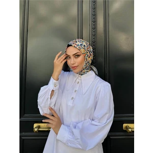 Relax Ebruli Soft Eşarp Sarı Beyaz 1147-02