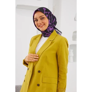 Relax Geometrik Line Soft Eşarp Siyah Pembe 1145-13