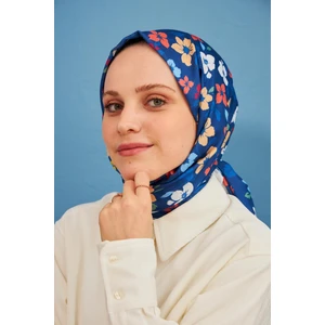 Amelia Desenli Pamuk Şal Parlament Mavi 3025-15