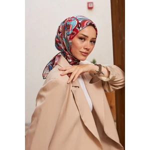 Geo Oval Soft Eşarp Kırmızı 1158-07