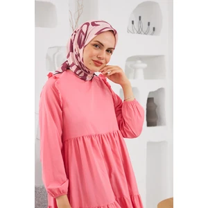 Relax Geometrik Line Soft Eşarp Koyu Pembe 1145-15