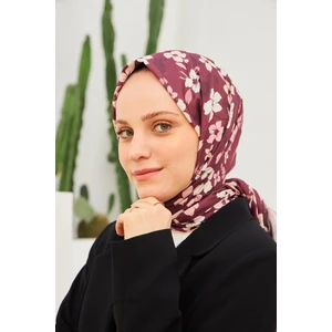 Amelia Desenli Pamuk Şal Bordo 3025-08