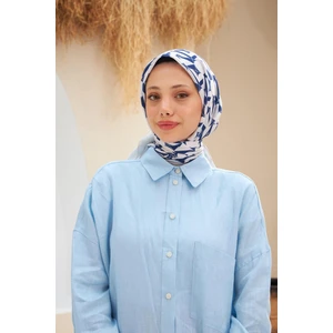 Eva Desen Eşarp Lacivert Pudra 1132-03