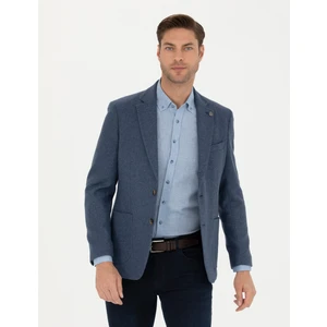 Pierre Cardin Erkek Koyu Mavi Slim Fit Yün Karışımlı Ceket 50276911-VR032