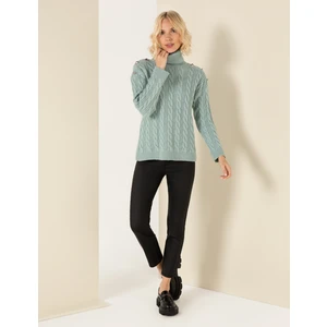 Pierre Cardin Kadın Siyah Cep Detaylı Slim Fit Spor Pantolon 50254381-VR046