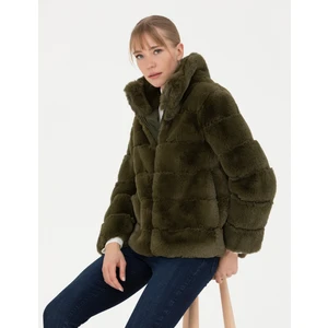 Pierre Cardin Kadın Haki Comfort Fit Suni Kürk 50272215-VR238