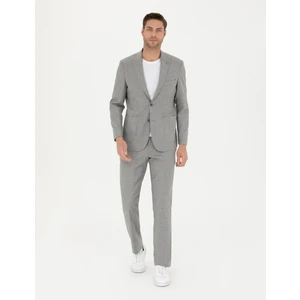 Pierre Cardin Erkek Gri Slim Fit Yün Karışımlı Takım Elbise 50273542-VR024
