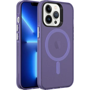 Apple iPhone 12 Pro Max Mıknatıslı Magsafe Şarj Mat Yüzey Buzlu Transparan Kılıf