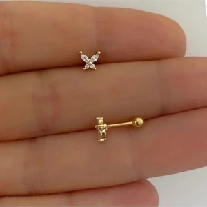 Gold Renkli Kelebek Helix Piercing Tragus Lob Conch 8 mm