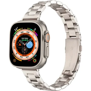Apple Watch 38 40 41 mm Seri 10-42mm Şık Tasarım Ince Paslanmaz Ayarlanabilir Metal Kordon