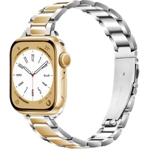 Apple Watch 42 44 45 46 49 mm Zarif Şık Tasarım Ince Paslanmaz Ayarlanabilir Metal Kordon