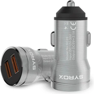 20W Pd Qc 3.1A Metal Hızlı Araç Şarj Cihazı 2 x USB  Port (Başlık)