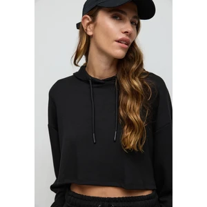 No Matter What Yumuşak Dokulu Soft Touch Kapüşonlu Crop Sweatshirt