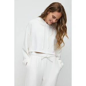 No Matter What Yumuşak Dokulu Soft Touch Kapüşonlu Crop Sweatshirt