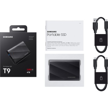 サムスン 外付けSSD MU-PG1T0B-IT PortableSSDT9 MU-PG1T0B-IT 外付けSSD USB-C＋USB-A接続 Portable SSD T9(Android