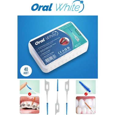 Oral White Soft Arayüz Fırçası 40 Adet Orta Sertlikte Metal İçermeyen Diş Arası Temizleme