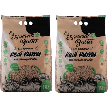 Enpatiks Natural Bastet %100 Doğal Topaklanan Çam Pelet Kedi Kumu 20