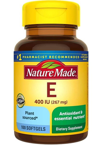 Vitamin E 400 IU 267 mg 100 Softgels