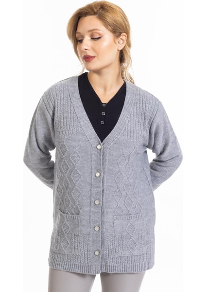 Yüksek Kalite Kadın Orta Yaş ve Üzeri Düğmeli Hattuş Anne Sıcak Hırka 1004 fiyatları