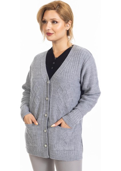 Yüksek Kalite Kadın Orta Yaş ve Üzeri Düğmeli Hattuş Anne Sıcak Hırka 1004 modelleri