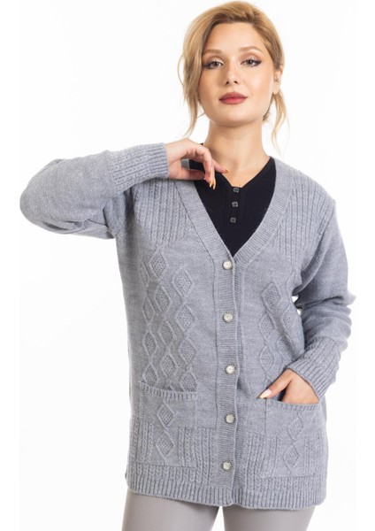 Yüksek Kalite Kadın Orta Yaş ve Üzeri Düğmeli Hattuş Anne Sıcak Hırka 1004 fırsatları