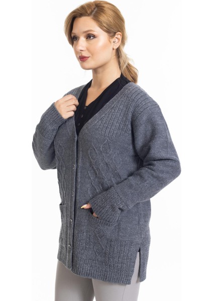 Yüksek Kalite Kadın Orta Yaş ve Üzeri Düğmeli Hattuş Anne Sıcak Hırka 1004 modelleri