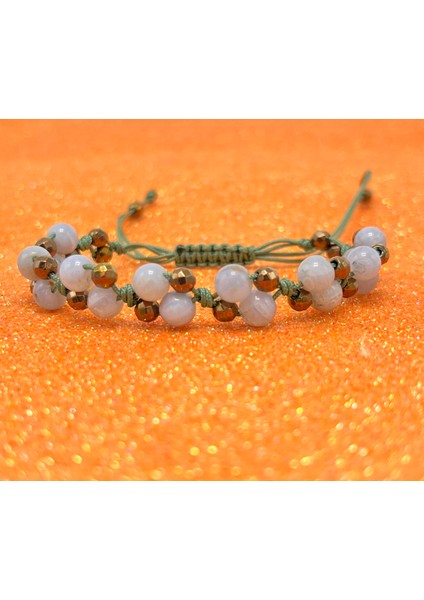 6mm Ipli Mavi Kalsedon Ayarlanabilir Ölçü Doğal Taş Bileklik fiyatları