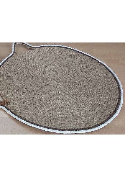 Kedi Mama Paspası Hasır Paspas Evcil Hayvan Su Kabı Mama Kabı Matı El Yapımı Dekoratif Kedi - 44X44 cm fiyatları