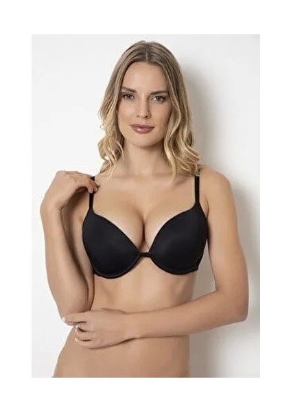 Siyah Double Push Up Destekli Micro Sütyen