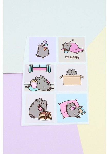 24 Adet Pusheen The Cat Sticker Sevimli Sticker Kare Sticker Laptop Sticker Kedi Sticker Sanrio Sticker indirimleri