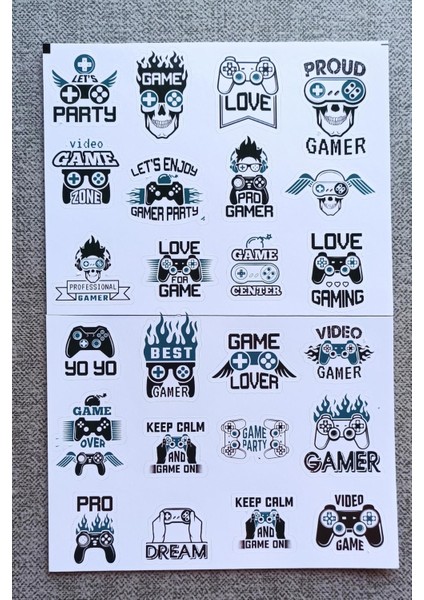 24 Adet Gamer Sticker Seti Oyuncu Sticker Laptop Sticker