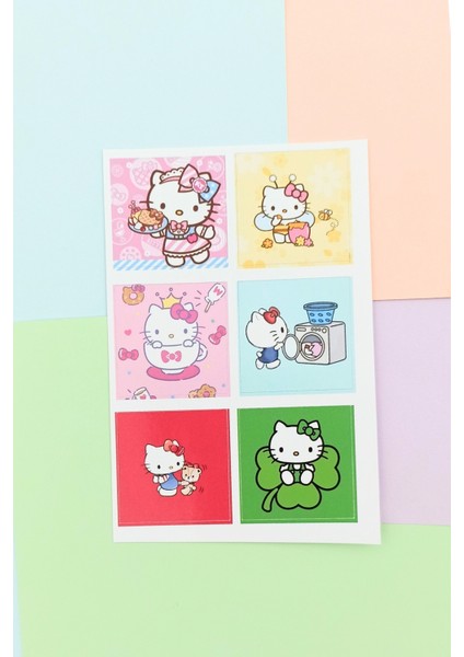 24 Adet Hello Kitty Sticker Sevimli Sticker Kare Sticker Laptop Sticker Sanrio Sticker Seti
