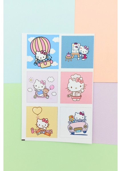 24 Adet Hello Kitty Sticker Sevimli Sticker Kare Sticker Laptop Sticker Sanrio Sticker Seti