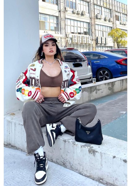 3 Iplik Kalın Şardonlu Yüksek Bel Bol Kalıp Büyük Beden Oversize Eşofman Altı fırsatları