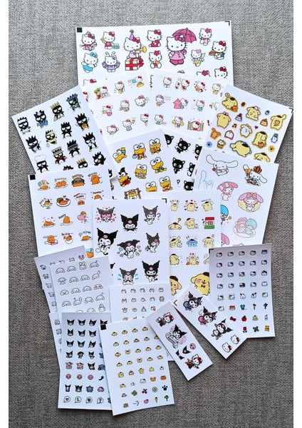 500 Adet Hello Kitty Sticker Seti 20 Parça Kuromi My Melody Sanrio Laptop Sticker