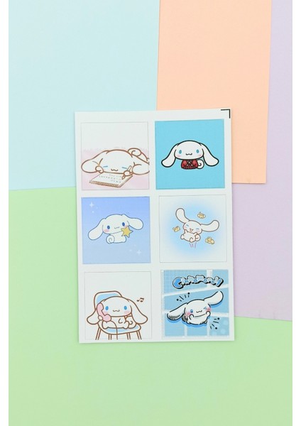 24 Adet Cinnamoroll Sticker Seti Sevimli Sticker Kare Sticker Laptop Sticker Hello Kitty Sanrio modelleri
