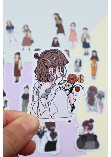 21 Adet Kız Sticker Seti Bullet Journal Sticker Scrapbook Sticker Girls Sticker Seti indirimleri