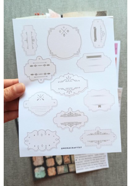 8 Parça Scrapbook Sticker Seti Bullet Journal Sticker Vintage Bilet Cümle Pul Mantar Sticker