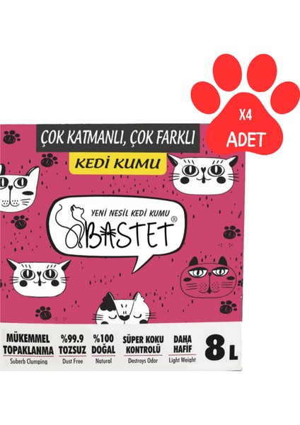Tozsuz Premium Kedi Kumu 4 Adet 8 Lt