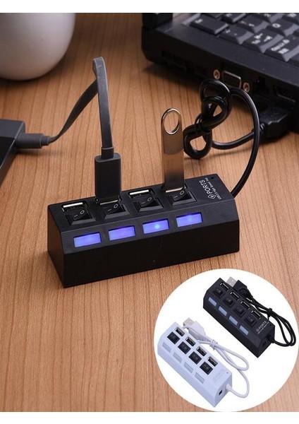 4 Port USB 2.0 Hub Çoğaltıcı Çoklayıcı Switch Işıklı Anahtarlı USB Çoğaltıcı fiyatları